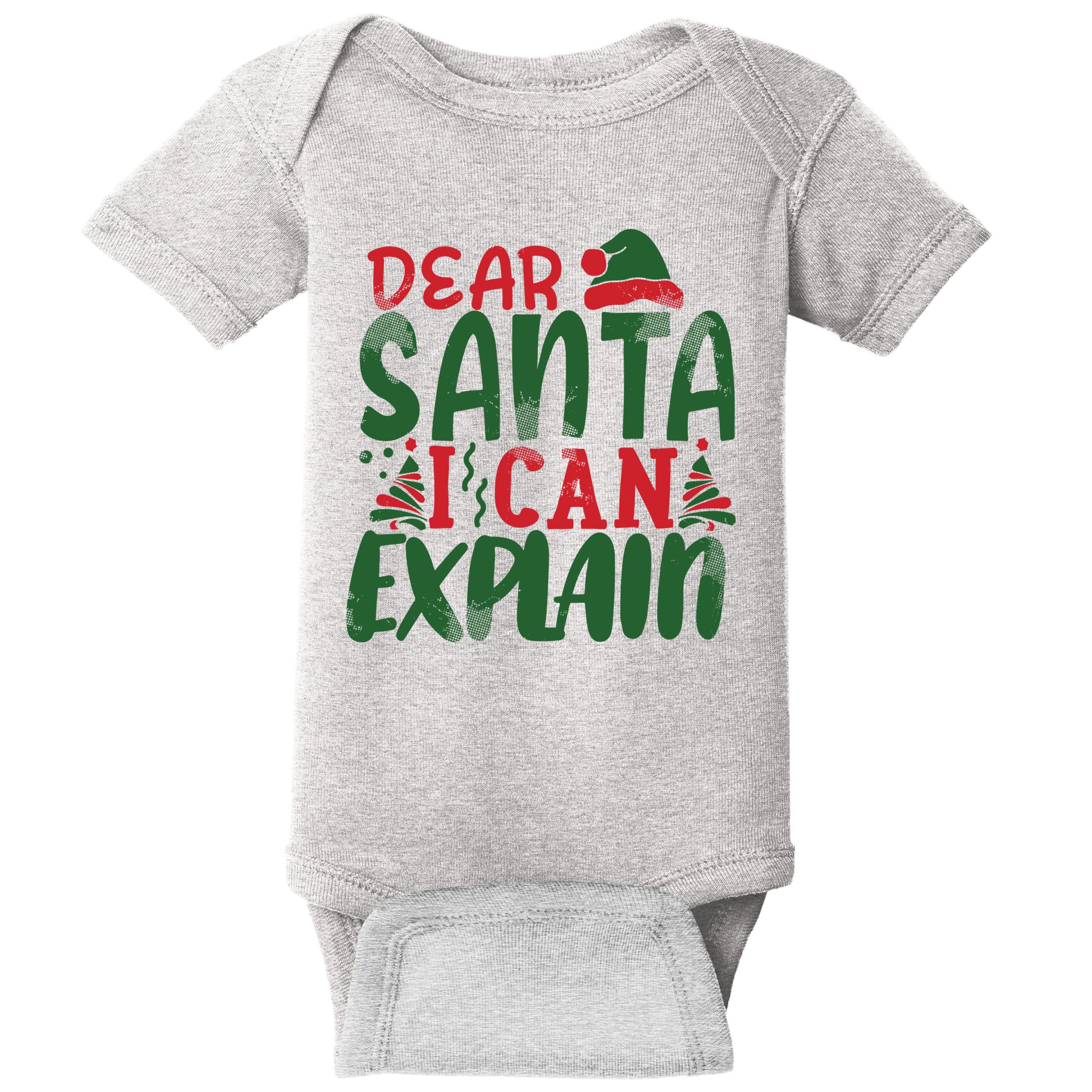 Dear Santa I Can Explain Funny Christmas Naughty Baby Bodysuit