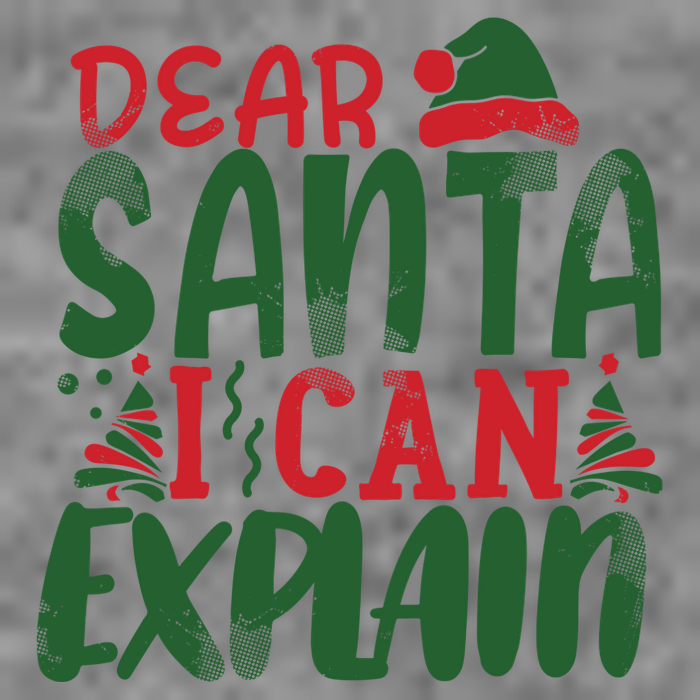 Dear Santa I Can Explain Funny Christmas Naughty Cropped Pullover Crew