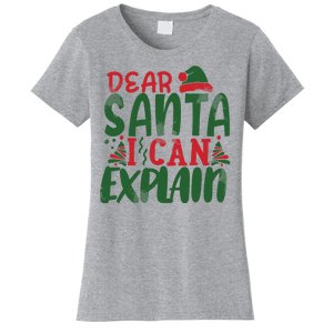 Dear Santa I Can Explain Funny Christmas Naughty Women's T-Shirt