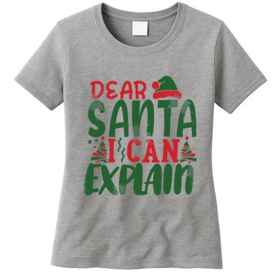 Dear Santa I Can Explain Funny Christmas Naughty Womens T-Shirt