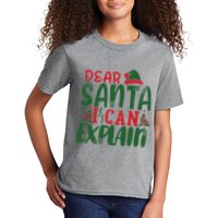 Dear Santa I Can Explain Funny Christmas Naughty Kids T-Shirt
