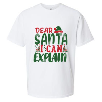 Dear Santa I Can Explain Funny Christmas Naughty Sueded Cloud Jersey T-Shirt