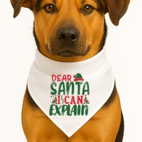 Dear Santa I Can Explain Funny Christmas Naughty USA-Made Doggie Bandana