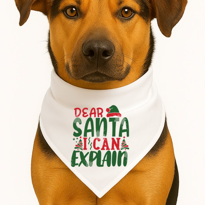 Dear Santa I Can Explain Funny Christmas Naughty USA-Made Doggie Bandana
