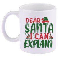 Dear Santa I Can Explain Funny Christmas Naughty 11oz C Handle Ceramic Mug