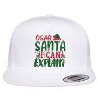 Dear Santa I Can Explain Funny Christmas Naughty Flat Bill Trucker Hat