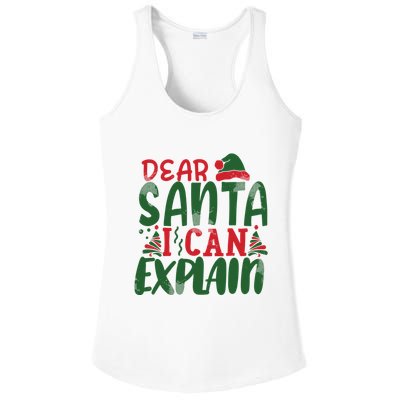 Dear Santa I Can Explain Funny Christmas Naughty Ladies PosiCharge Competitor Racerback Tank