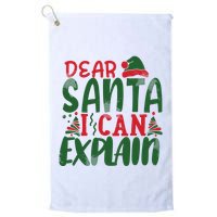 Dear Santa I Can Explain Funny Christmas Naughty Golf Towel