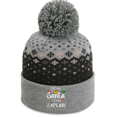 Dear Santa I Can Explain Funny Christmas Joke Santa Claus  The Baniff Cuffed Pom Beanie