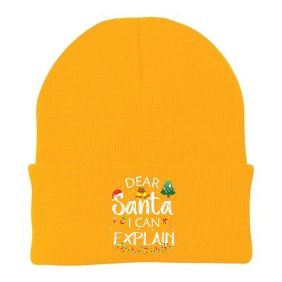 Dear Santa I Can Explain Funny Christmas Joke Santa Claus  Knit Cap Winter Beanie