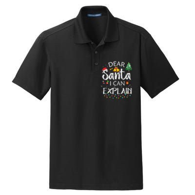 Dear Santa I Can Explain Funny Christmas Joke Santa Claus  Dry Zone Grid Polo