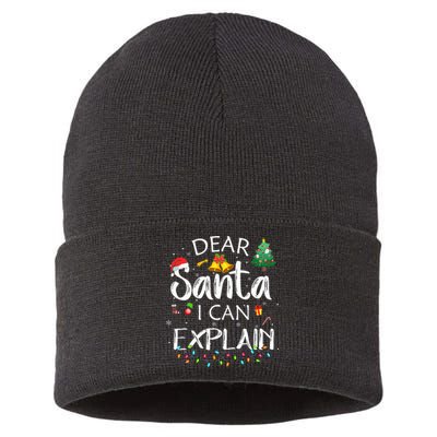 Dear Santa I Can Explain Funny Christmas Joke Santa Claus  Sustainable Knit Beanie