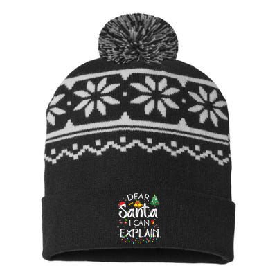 Dear Santa I Can Explain Funny Christmas Joke Santa Claus  USA-Made Snowflake Beanie