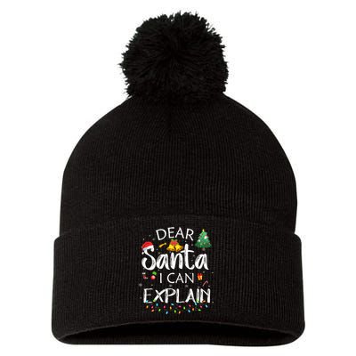 Dear Santa I Can Explain Funny Christmas Joke Santa Claus  Pom Pom 12in Knit Beanie