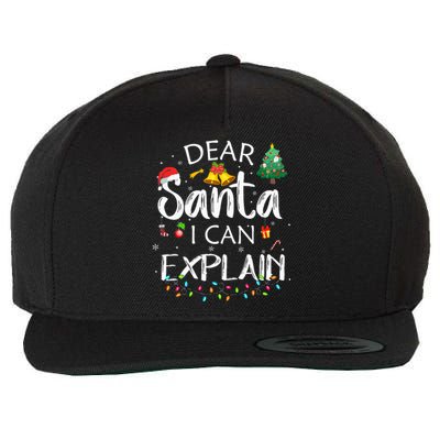 Dear Santa I Can Explain Funny Christmas Joke Santa Claus  Wool Snapback Cap