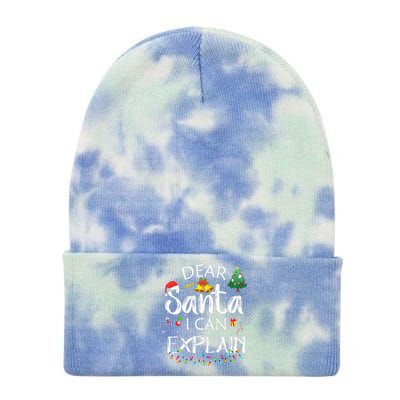 Dear Santa I Can Explain Funny Christmas Joke Santa Claus  Tie Dye 12in Knit Beanie