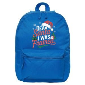 Dear Santa I Was Framed Christmas Outfit Cool Gift 16 in Basic Backpack