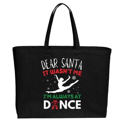 Dear Santa It WasnT Me IM Always At Dance Ballet Cotton Canvas Jumbo Tote