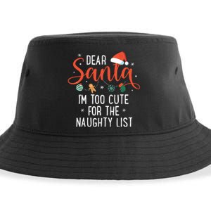 Dear Santa Im Too Cute For The Naughty List Family Christmas Sustainable Bucket Hat