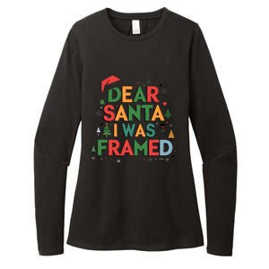 Dear Santa I Was Framed Christmas Outfit Funny Gift Womens CVC Long Sleeve Shirt