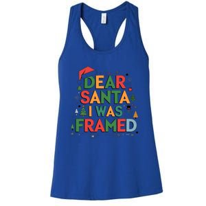 Dear Santa I Was Framed Christmas Outfit Funny Gift Women's Racerback Tank