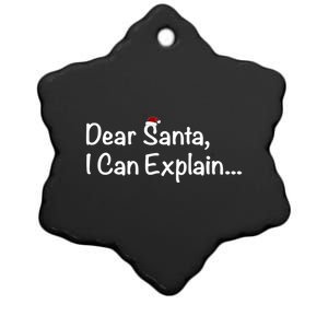 Dear Santa I Can Explain… Funny Gift Ceramic Star Ornament