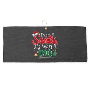 Dear Santa It Wasn't Me Funny Family Christmas Party Large Microfiber Waffle Golf Towel