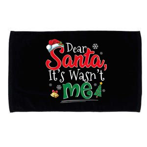 Dear Santa It Wasn't Me Funny Family Christmas Party Microfiber Hand Towel