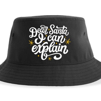 Dear Santa I Can Explain Christmas Holiday Funny Sustainable Bucket Hat