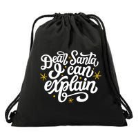 Dear Santa I Can Explain Christmas Holiday Funny Drawstring Bag