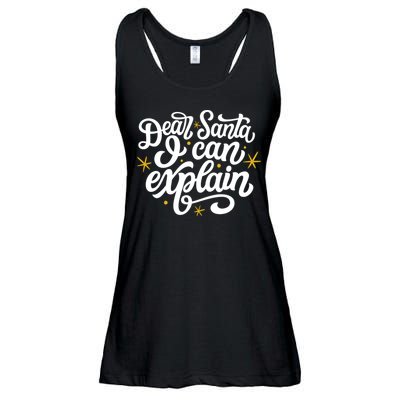 Dear Santa I Can Explain Christmas Holiday Funny Ladies Essential Flowy Tank