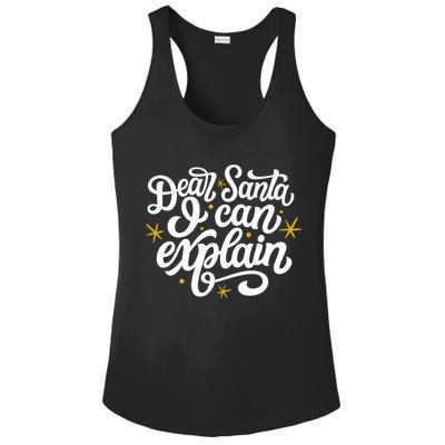 Dear Santa I Can Explain Christmas Holiday Funny Ladies PosiCharge Competitor Racerback Tank