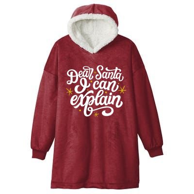 Dear Santa I Can Explain Christmas Holiday Funny Hooded Wearable Blanket