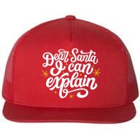 Dear Santa I Can Explain Christmas Holiday Funny Flat Bill Trucker Hat