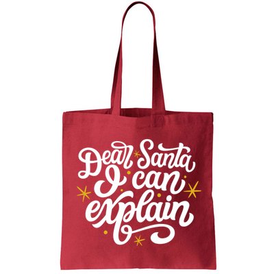 Dear Santa I Can Explain Christmas Holiday Funny Bag
