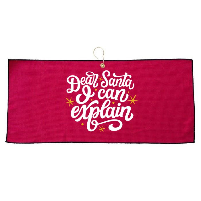 Dear Santa I Can Explain Christmas Holiday Funny Large Microfiber Waffle Golf Towel