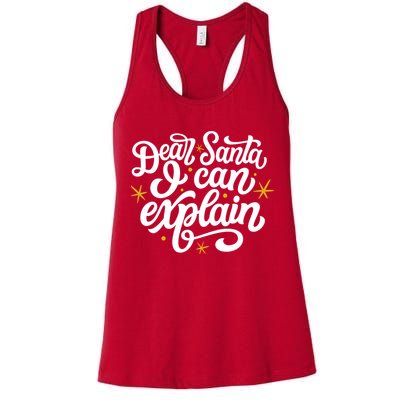 Dear Santa I Can Explain Christmas Holiday Funny Womens Tank Top