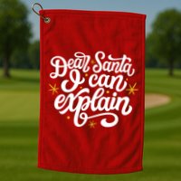 Dear Santa I Can Explain Christmas Holiday Funny Golf Towel