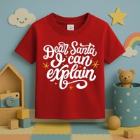 Dear Santa I Can Explain Christmas Holiday Funny Toddler T-Shirt