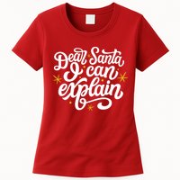 Dear Santa I Can Explain Christmas Holiday Funny Womens T-Shirt