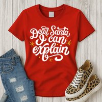 Dear Santa I Can Explain Christmas Holiday Funny Womens T-Shirt
