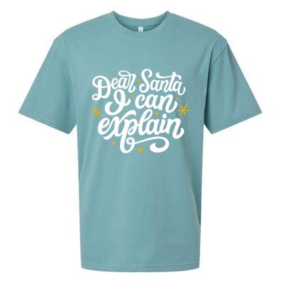 Dear Santa I Can Explain Christmas Holiday Funny Sueded Cloud Jersey T-Shirt