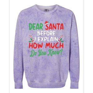 Dear Santa I Can Explain Funny Christmas  Colorblast Crewneck Sweatshirt