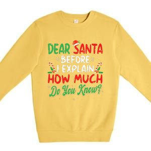 Dear Santa I Can Explain Funny Christmas  Premium Crewneck Sweatshirt