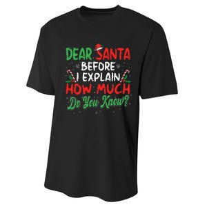 Dear Santa I Can Explain Funny Christmas  Performance Sprint T-Shirt