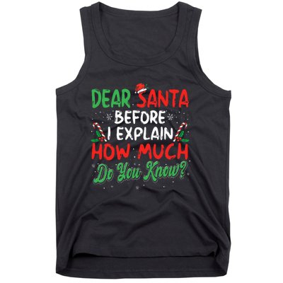 Dear Santa I Can Explain Funny Christmas  Tank Top