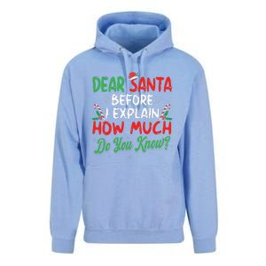 Dear Santa I Can Explain Funny Christmas  Unisex Surf Hoodie