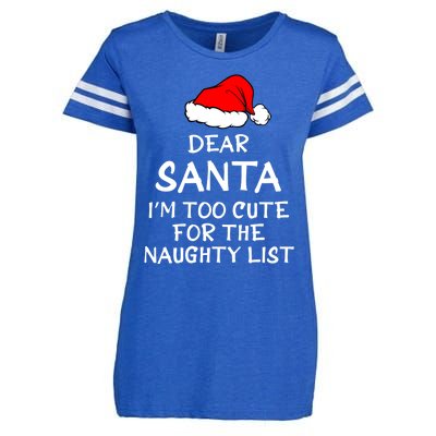 Dear Santa I’m Too Cute For The Naughty List Funny Funny Gift Enza Ladies Jersey Football T-Shirt