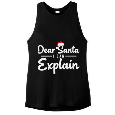 Dear Santa I Can Explain Ladies PosiCharge Tri-Blend Wicking Tank