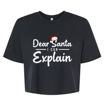 Dear Santa I Can Explain Bella+Canvas Jersey Crop Tee